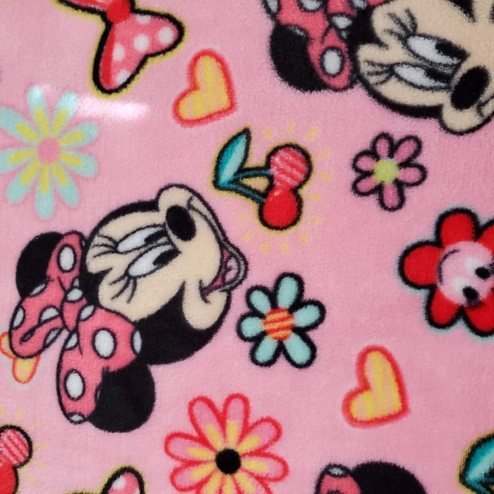 Northwest Disney Minnie Mouse Pink Fleece Cherry Blanket 48
